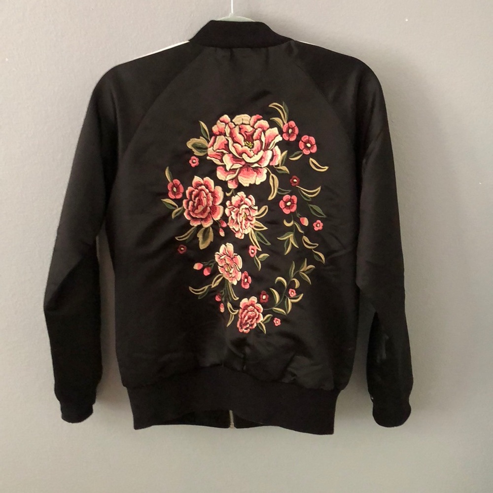 forever 21 embroidered bomber jacket